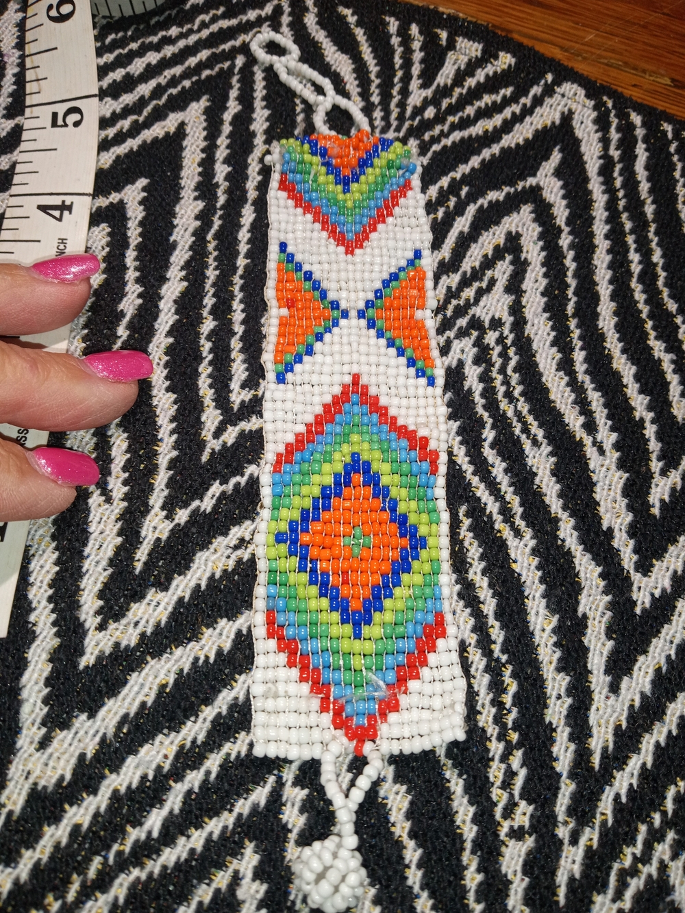 Handmade Multicolor Beaded Bracelet - White Base